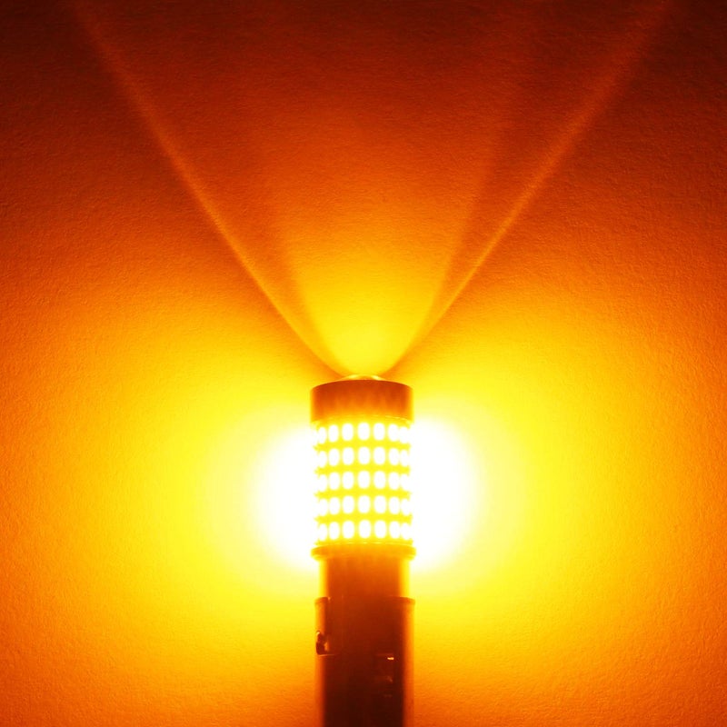 PHINLION 1157 LED Turn Signal Light Bulbs, 2800 Lumen Super Bright 2357 7528 BAY15D Amber Yellow LED Blinker Light Bulb, Pack of 2 - Image 5